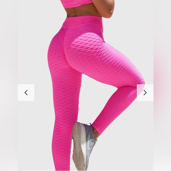 New! Top Rio Textured Scrunch Booty Deep Pink Legging Size Small (2-4) - Picture 4 of 5